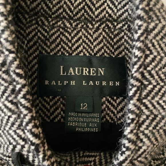 Lauren Ralph Lauren Wool Alpaca Spring casual Jacket size 12, herringbone  print - Picture 8 of 14